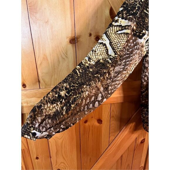 Marc Bouwer Flutter Draped Ruffle Long Sleeve Multi Printed Top Size XL (2843) - Picture 7 of 7